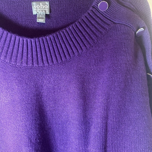 Soho NY Women’s Large Purple Preppy Sweater - Picture 3 of 6
